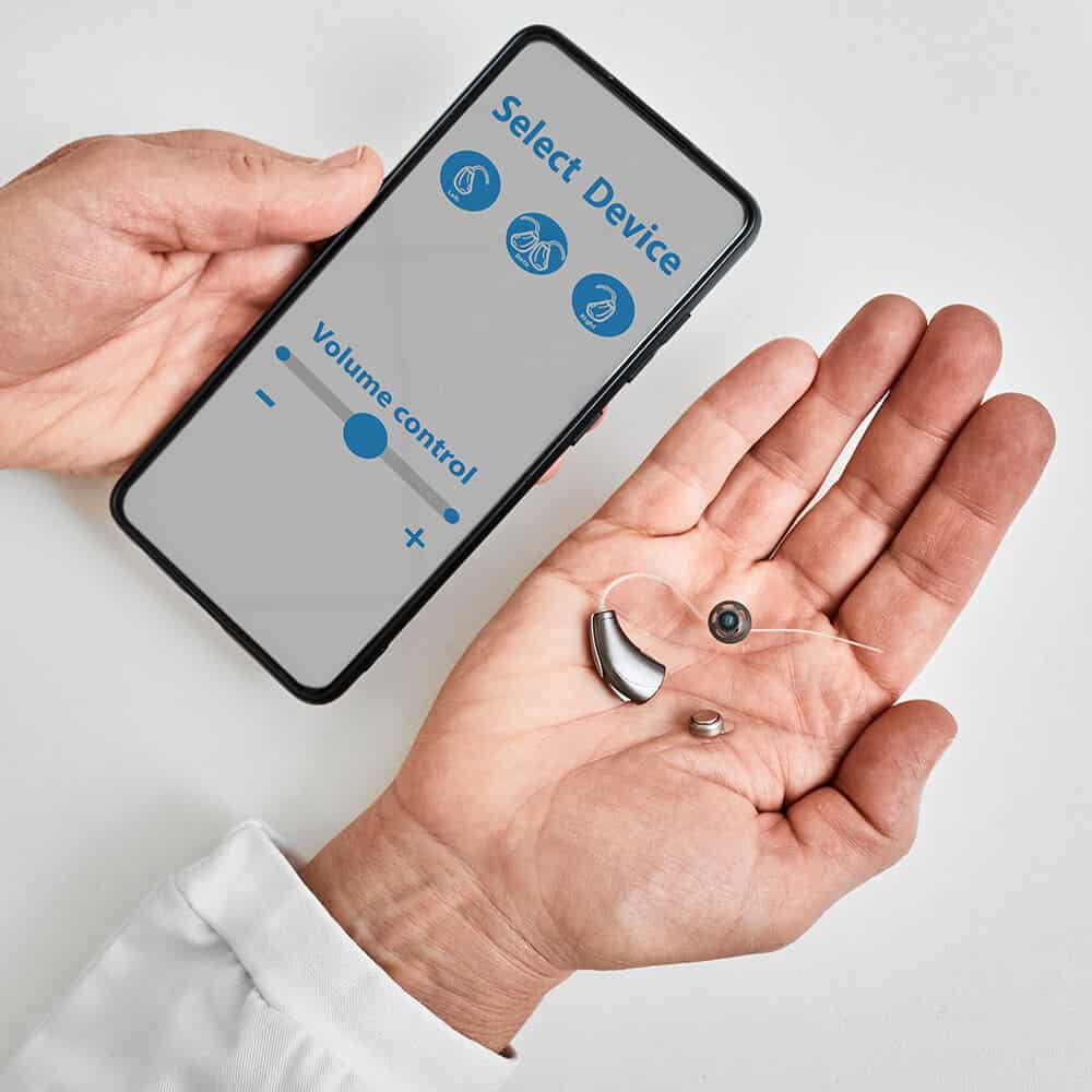 select device application for hearing aid on iphone